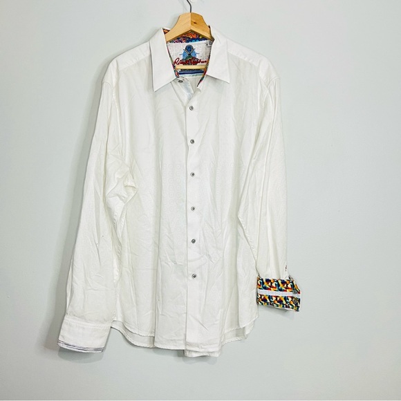 Robert Graham White Flip Cuff Casual Button Up 2XL - Picture 1 of 6